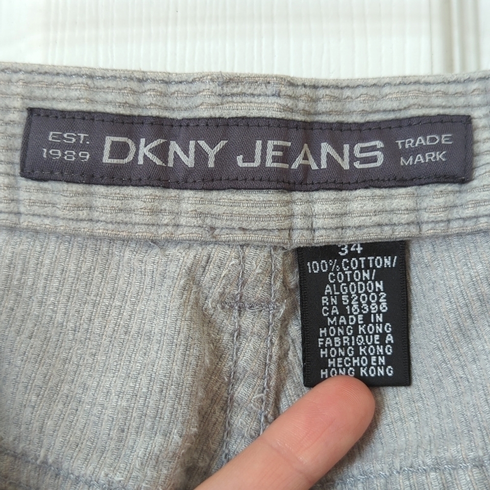DKNY Jeans Y2K Vintage Classic Corduroy Relaxed Fit Straight Leg Pants Gray 34 - Picture 10 of 14